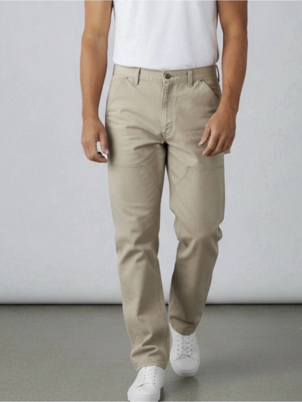 Vintage Carhartt Carpenter Pants Canvas Dungaree Beige Mens Size 38x34